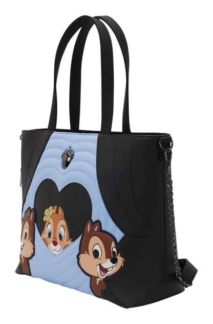 Loungefly Disney Chip 'n' Dale Two Chips Miss Tote Bag with Coin Bag