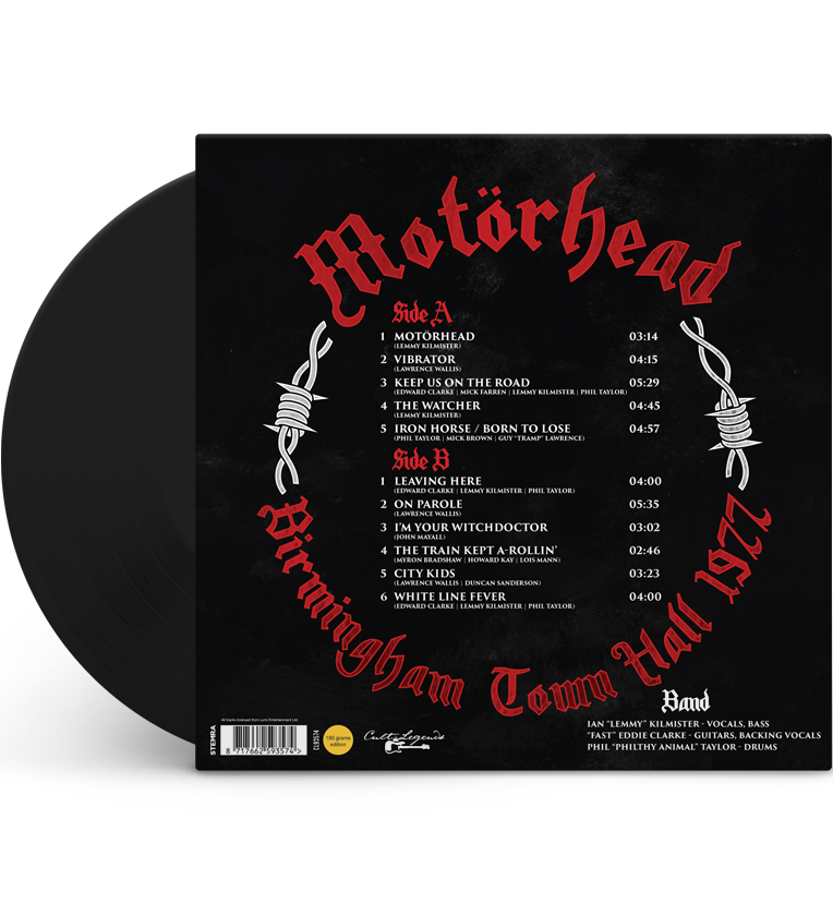 Motörhead – Birmingham Town Hall, 1977 (12-Inch Album on 180g Vinyl)