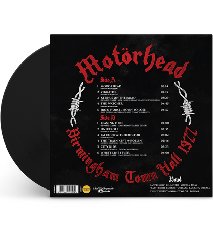 Motörhead – Birmingham Town Hall, 1977 (12-Inch Album on 180g Vinyl)