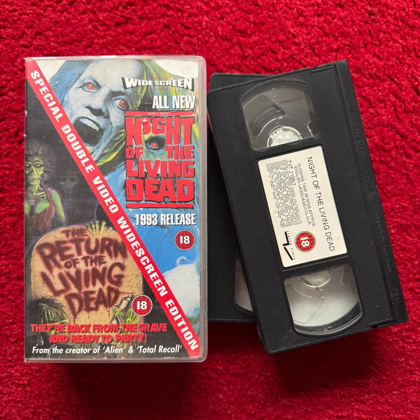Night of the Living Dead / The Return of the Living Dead Double Boxset VHS Video (1985) TVT1155