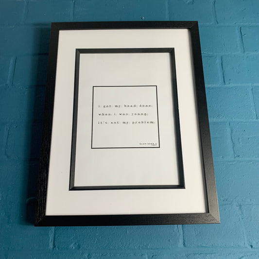 Blur - Song 2 - Framed Lyric Print