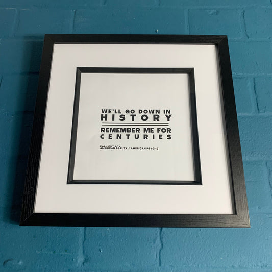 Fall Out Boy - American Beauty/American Psycho - Framed Lyric Print