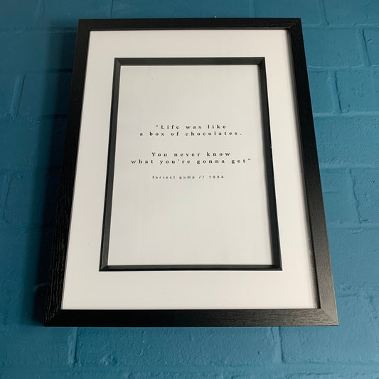 Forrest Gump - Framed Movie Quote Print