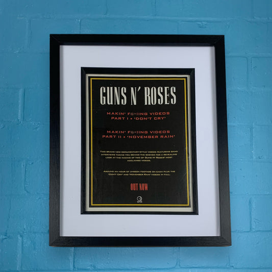 Guns N' Roses - 'Making F@*!ing Videos' - Original Framed Magazine Print A4