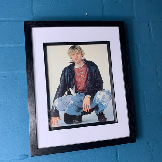 Nirvana - Kurt Cobain Portrait - Original Framed Magazine Print 8x10"