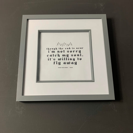 Iron Maiden - Hallowed Be Thy Name - Framed Lyric Print