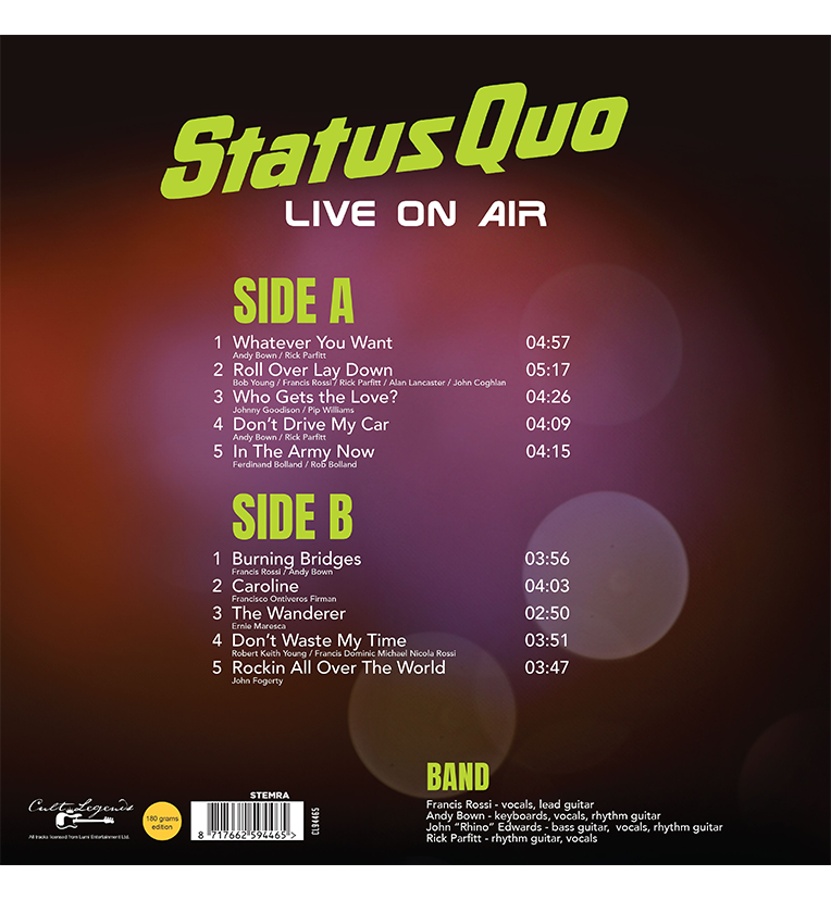 Status Quo – Live On Air (12-Inch Album on 180g Vinyl)