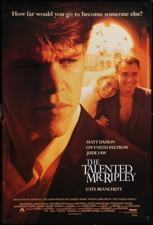 The Talented Mr Ripley (1999) Original US One Sheet Movie Poster