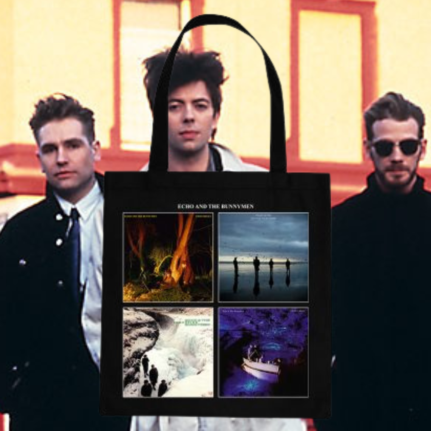 Official Echo & The Bunnymen Album Cover Tote Bags 4 LP Covers