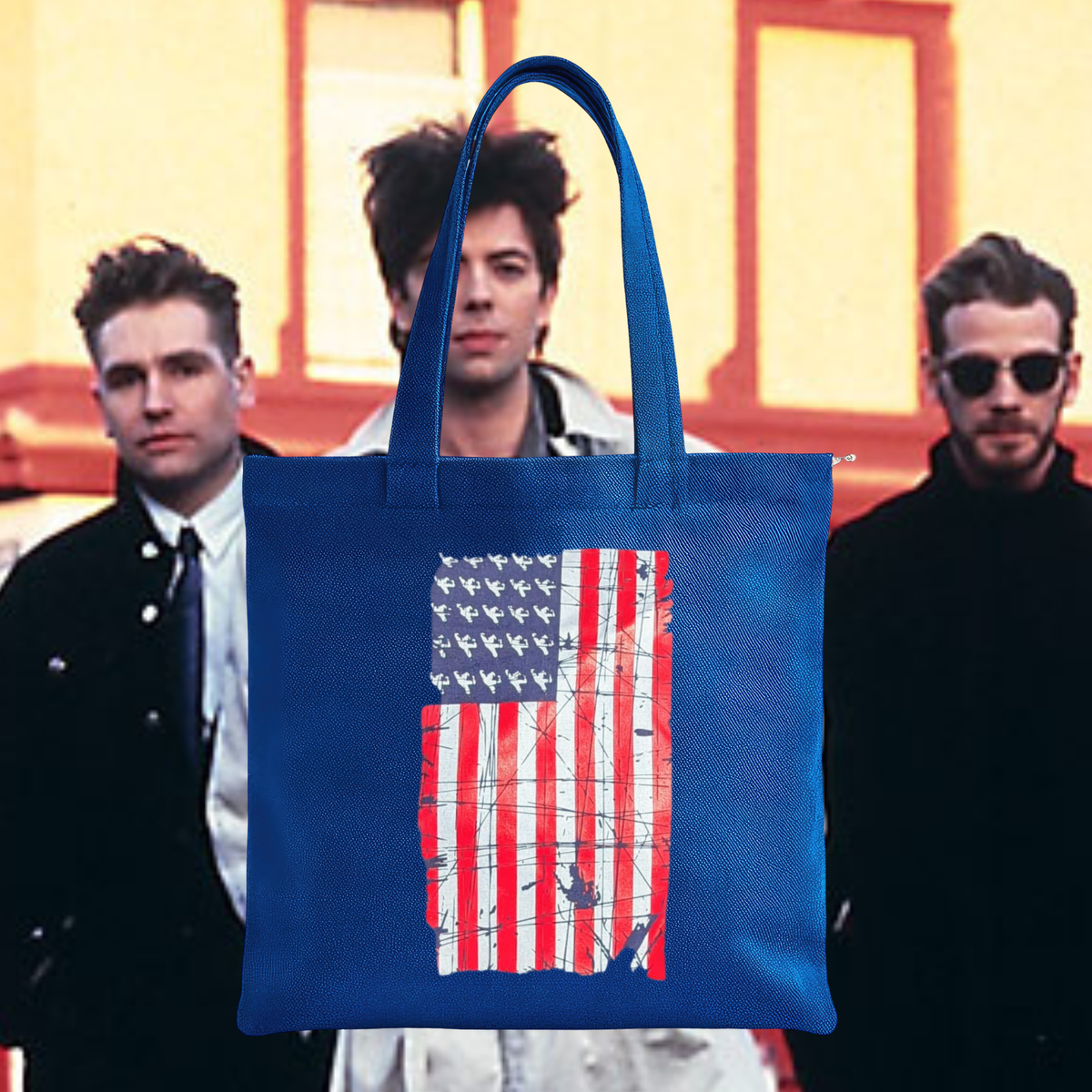 Official Echo & The Bunnymen Album Cover Tote Bags USA Bunnymen Flag