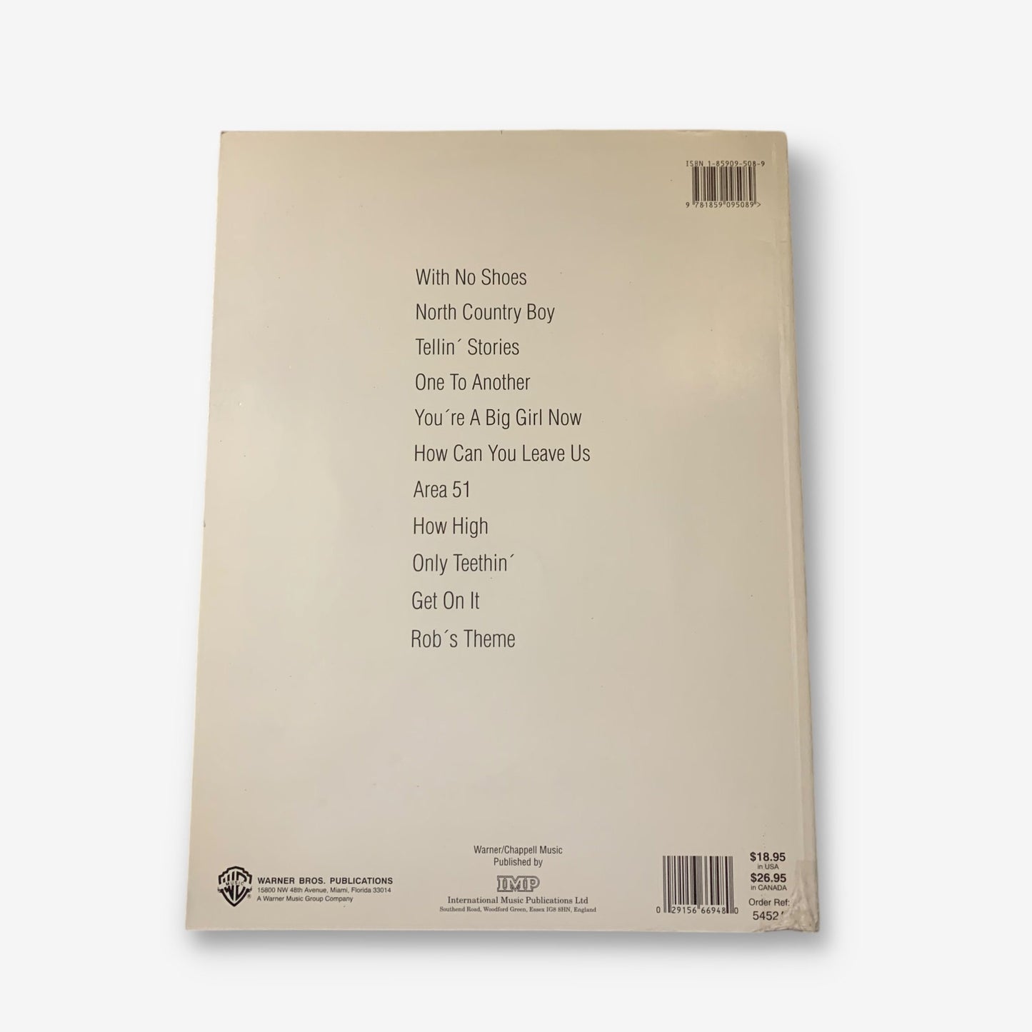 The Charlatans Tellin&#39; Stories Music Sheet Book - 1997 Paperback Book