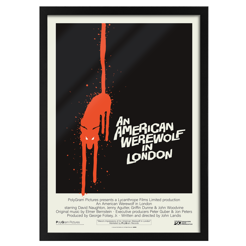 An American Werewolf In London Framed Editions Poster - Black