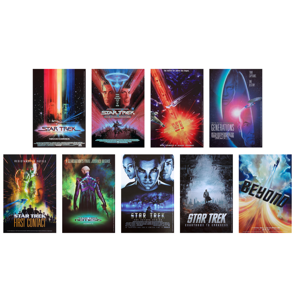 Star Trek Movie Poster Mini Prints by Eaglemoss – Graphic Novel Collection (Set of 9)