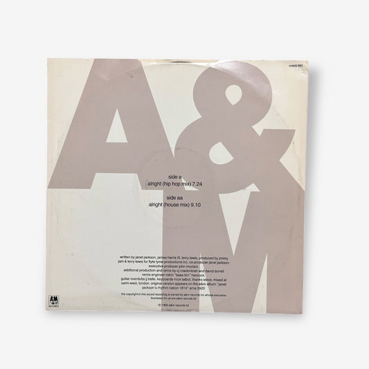Janet Jackson - Alright (Promo) Vinyl Record 1990