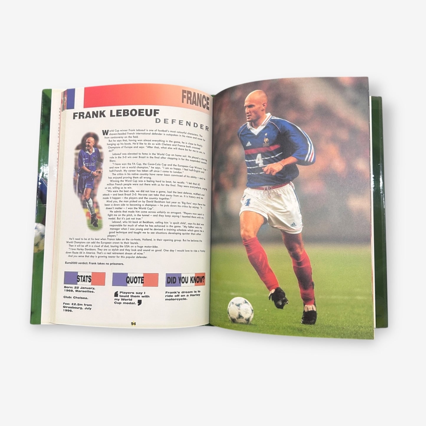 Superstars Of The Euro 2000 Hardback Book (Paul Fry) 2000