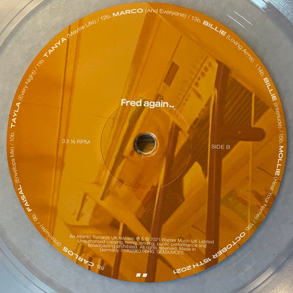 Fred again.. – Actual Life 2 (February 2 – October 15 2021) [Clear Vinyl LP, 2022 UK Electronic/Downtempo]