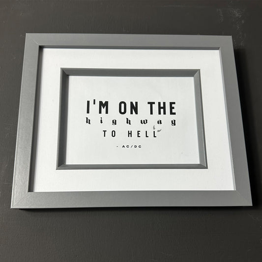 AC/DC - Highway to Hell - Framed Lyric Print