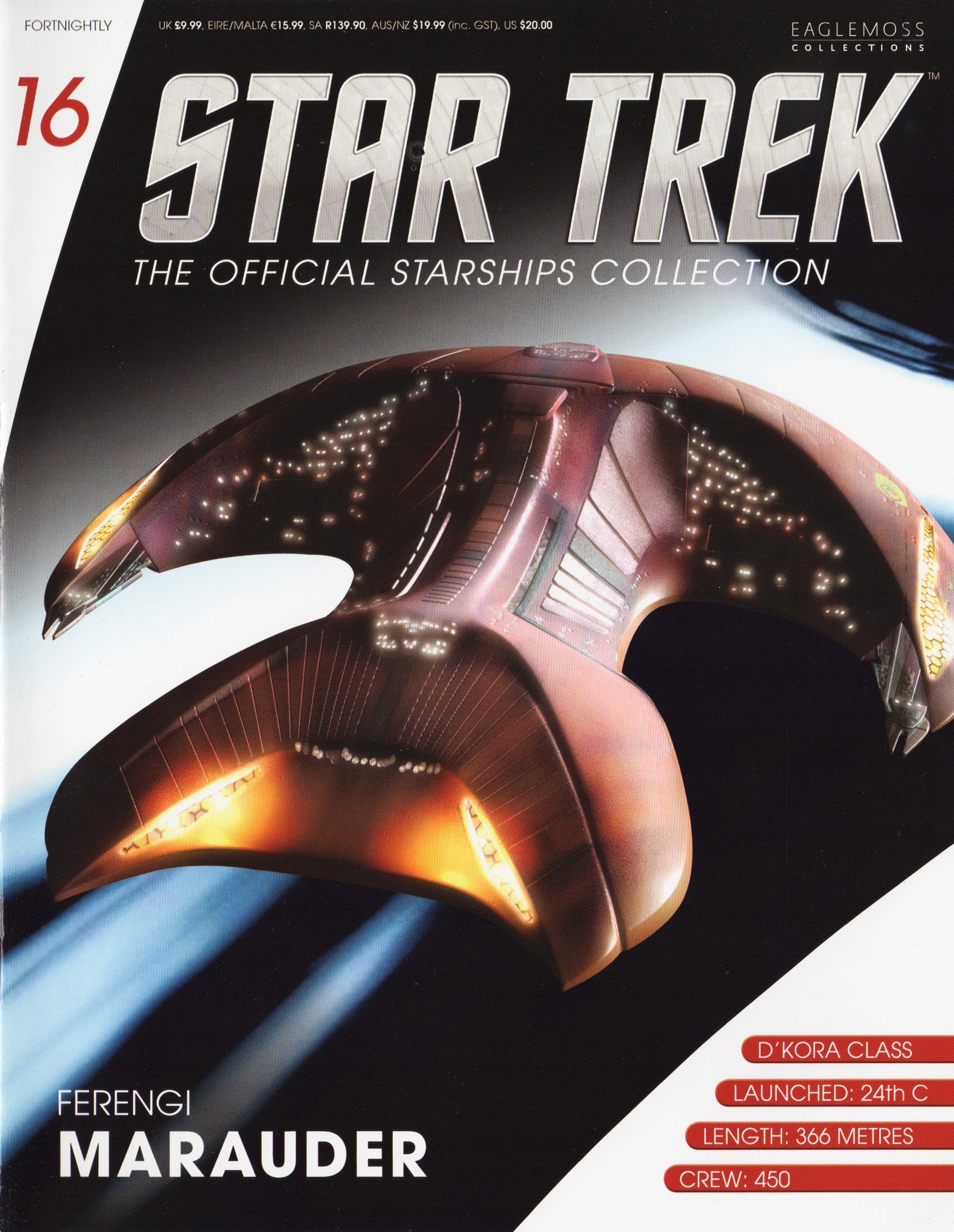 #16 Ferengi Marauder Model Die Cast Ship (Eaglemoss / Star Trek)