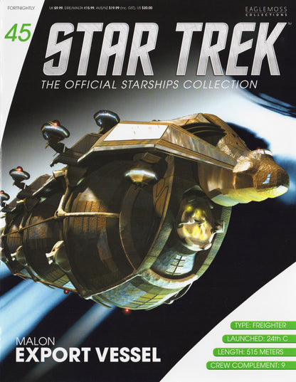 #45 Malon Freighter Model Die Cast Ship (Eaglemoss / Star Trek)