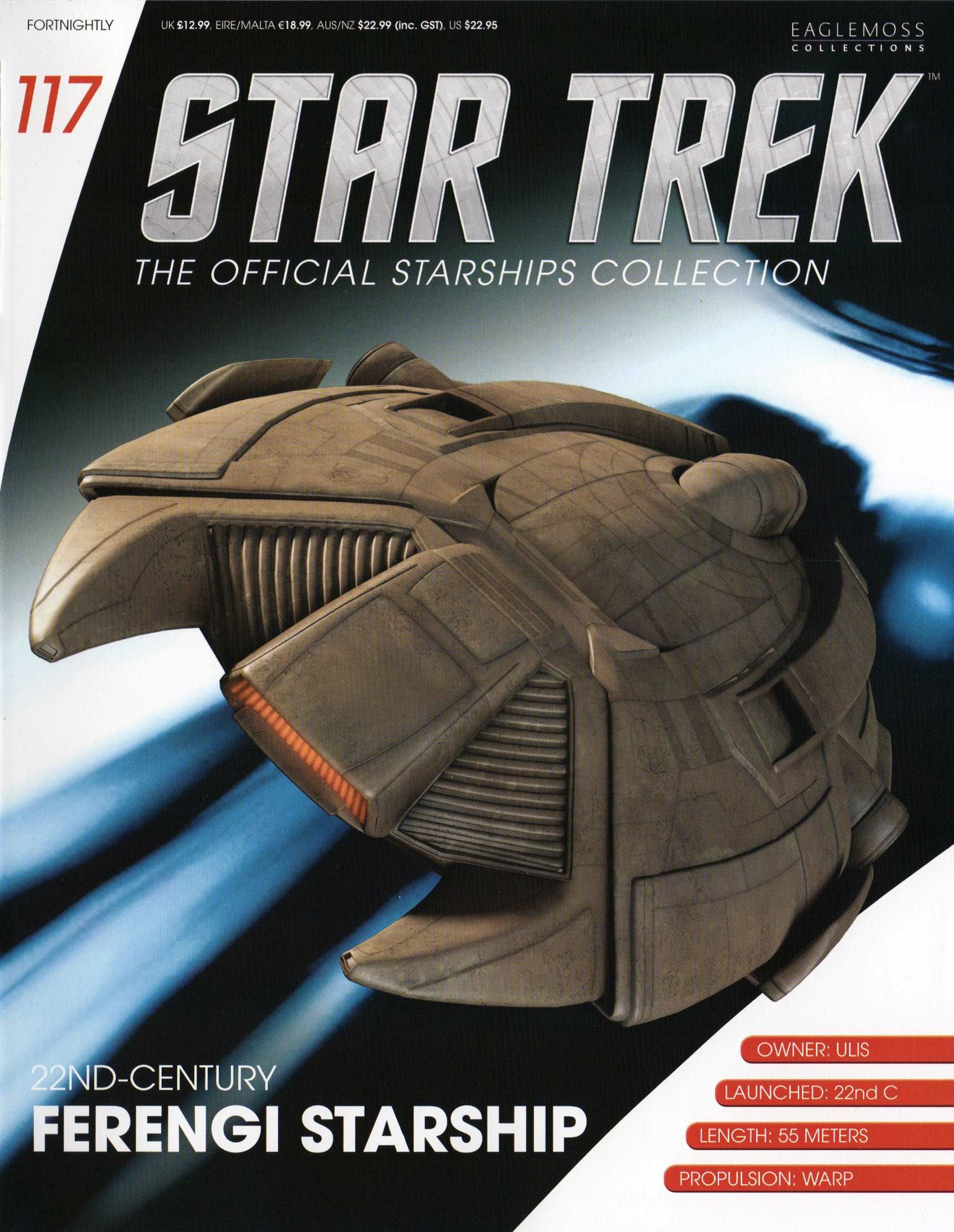 #117 22nd Century Ferengi Starship Model Die Cast Ship (Eaglemoss / Star Trek)