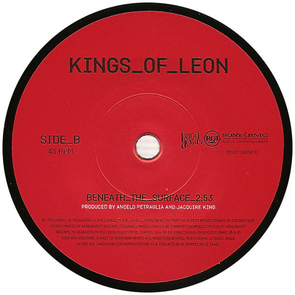 Kings Of Leon – Sex On Fire / Beneath The Surface – 2008 Indie Rock · 7" Vinyl · Near Mint