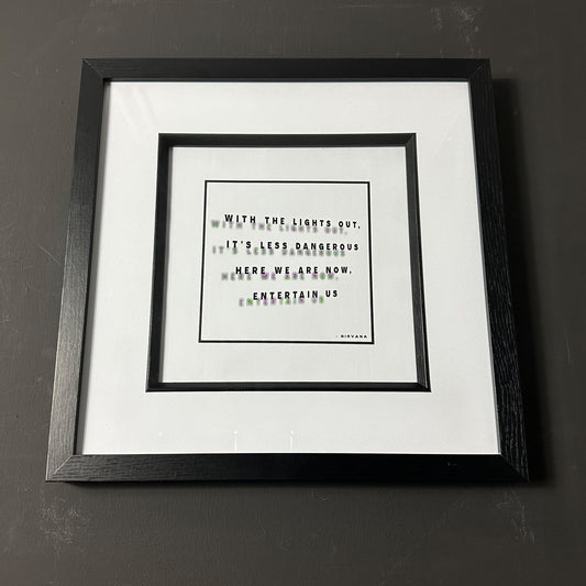 Nirvana - Smells Like Teen Spirit - Framed Lyric Print