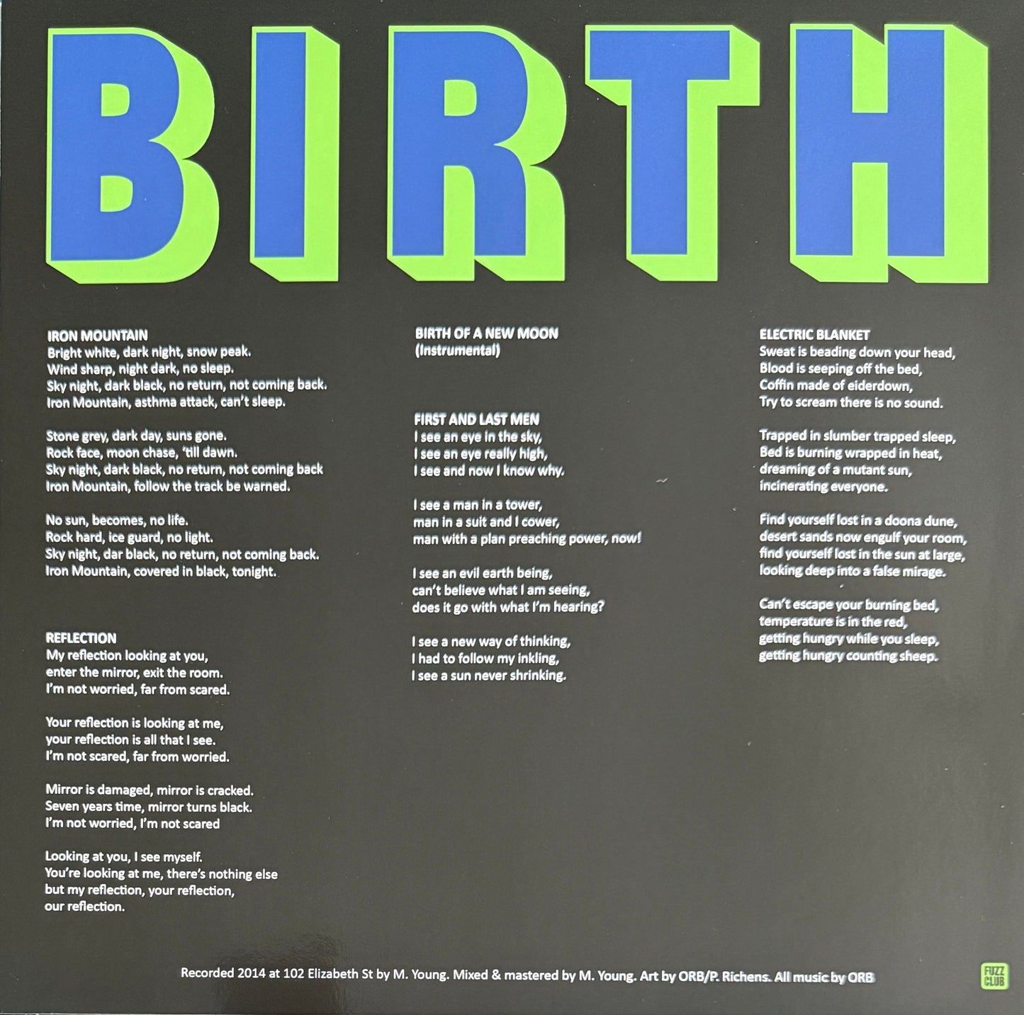 ORB – Birth – Fuzz Club Records – 2025 Vinyl