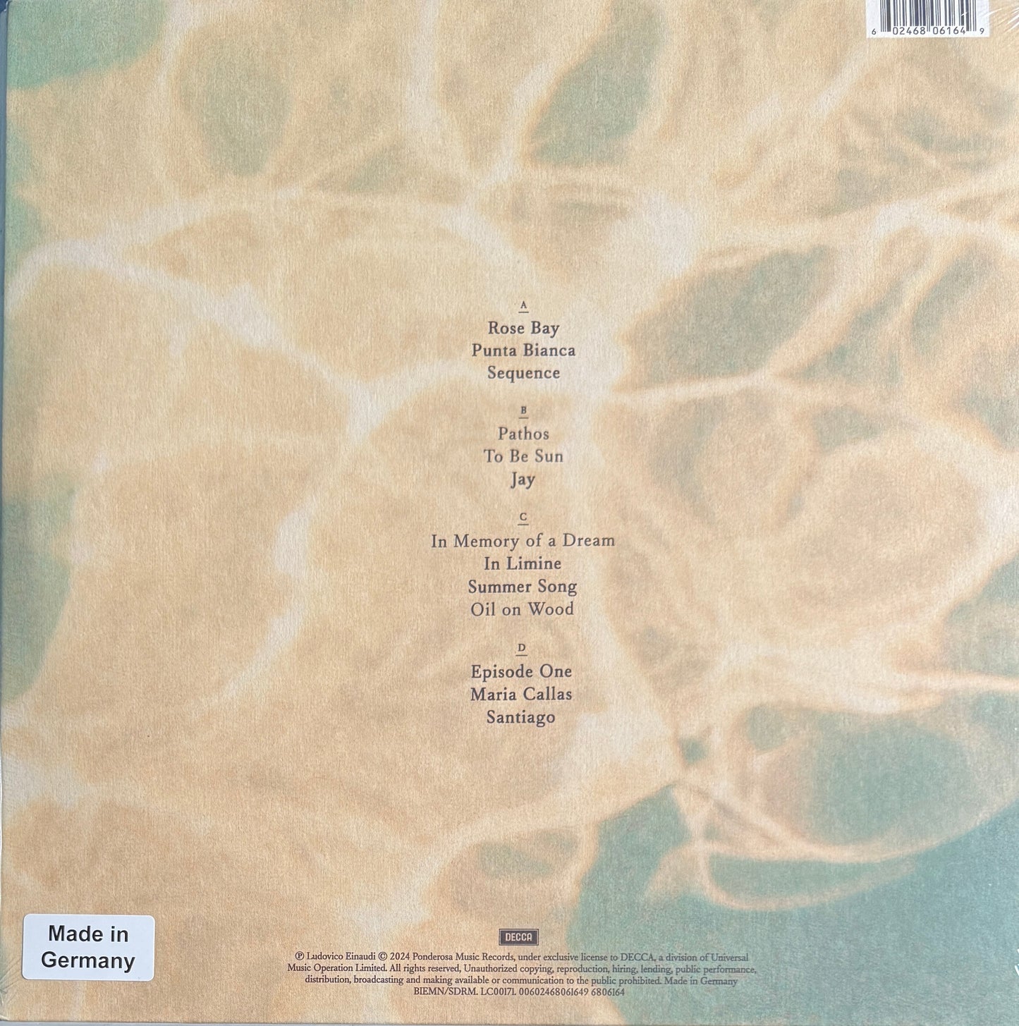 Ludovico Einaudi – The Summer Portraits 2LP Vinyl Modern Classical