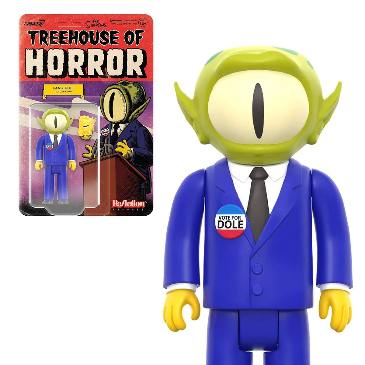 Super7 Reaction - Simpsons Treehouse Of Horror - KANG DOLE 3 3/4 Figure