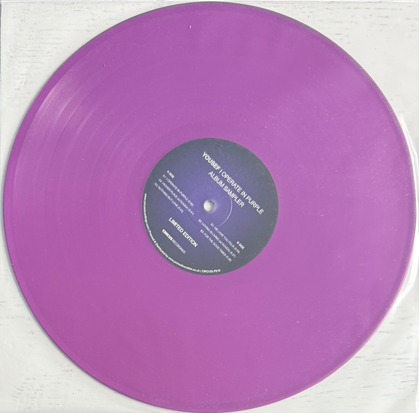 Yousef – I Operate In Purple Album Sampler – Circus Recordings – 2025 Vinyl