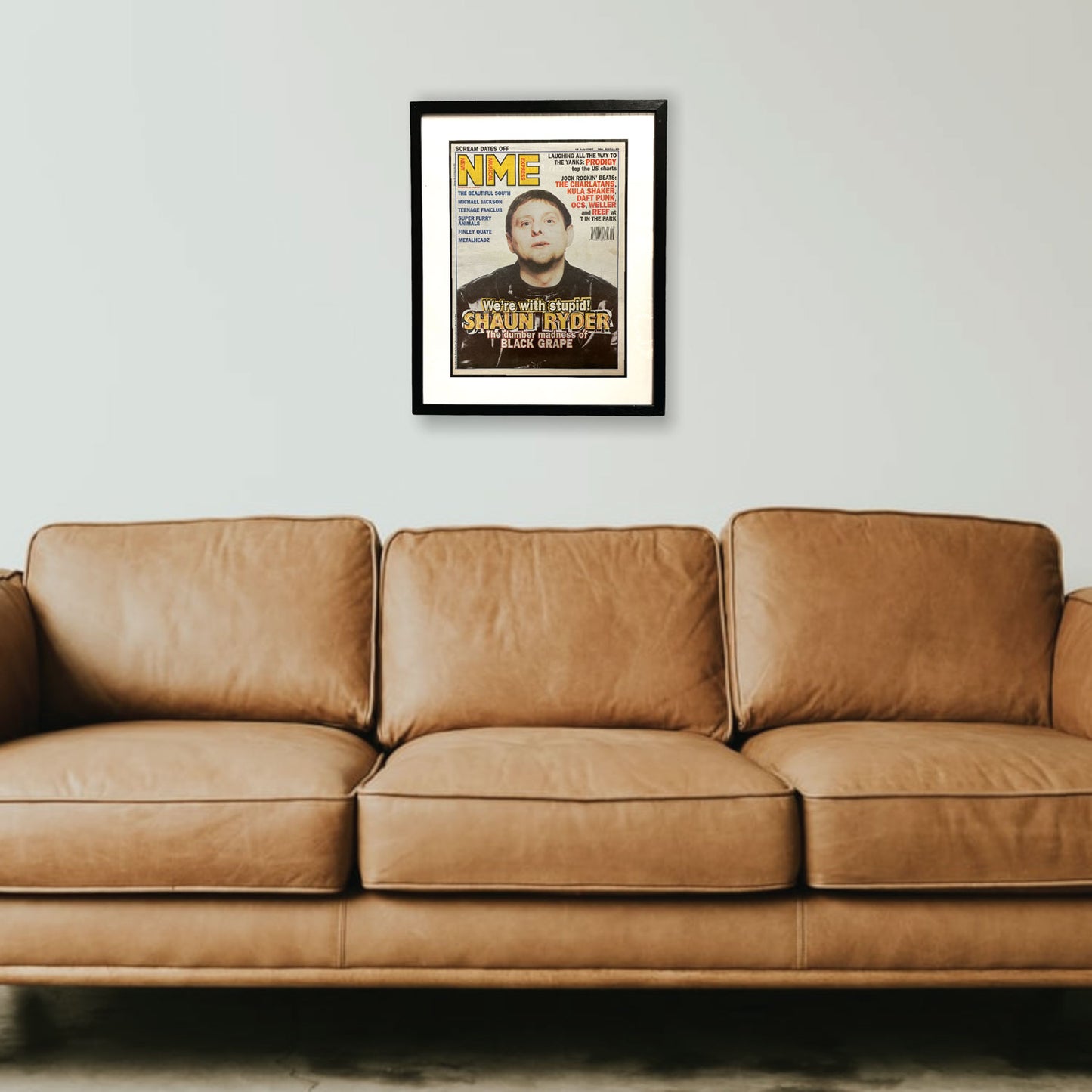 Happy Mondays - Shaun Ryder Framed Luxury Original 1997 NME Magazine 53cm x 43cm
