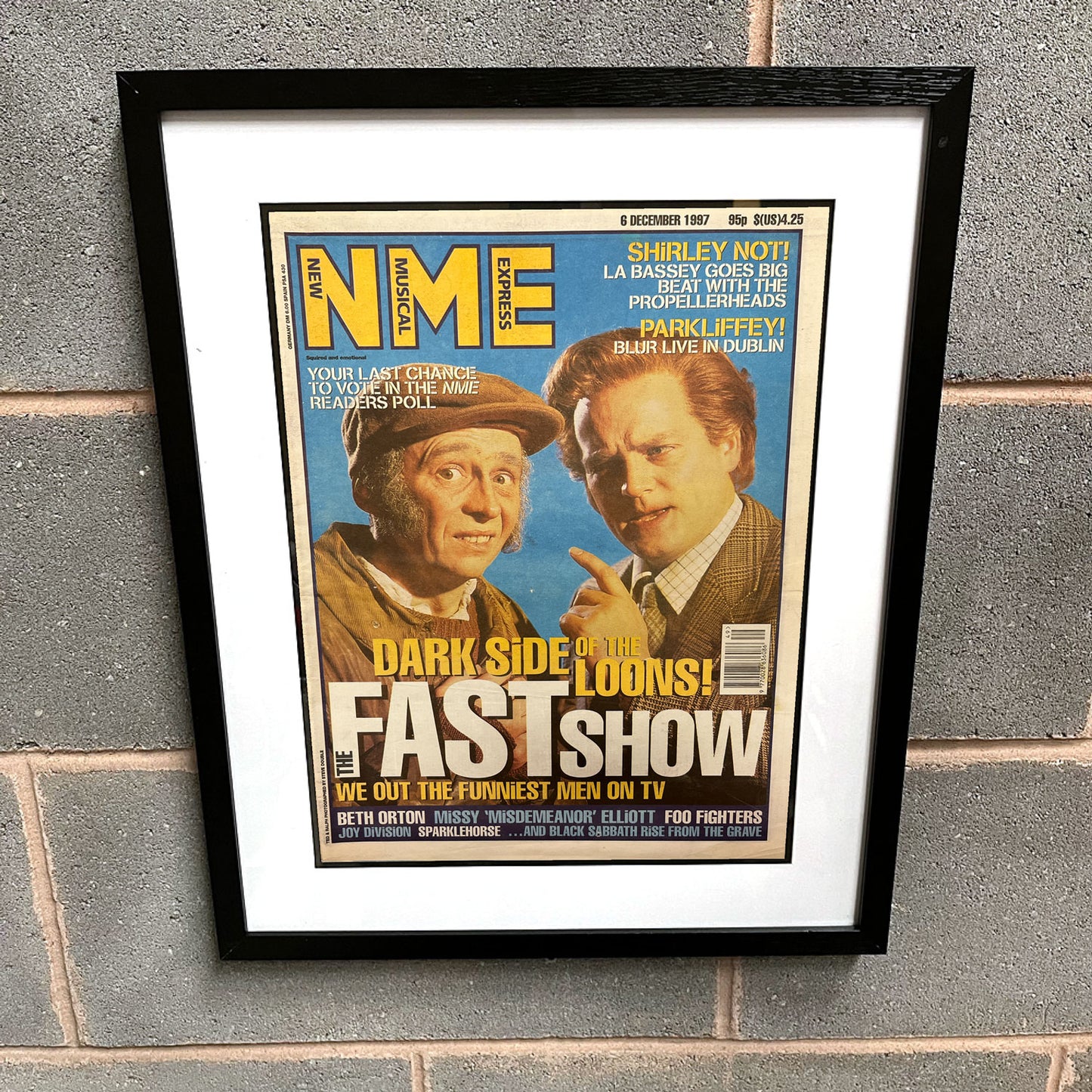 The Fast Show - Framed Luxury Original 1997 NME Magazine 53cm x 43cm
