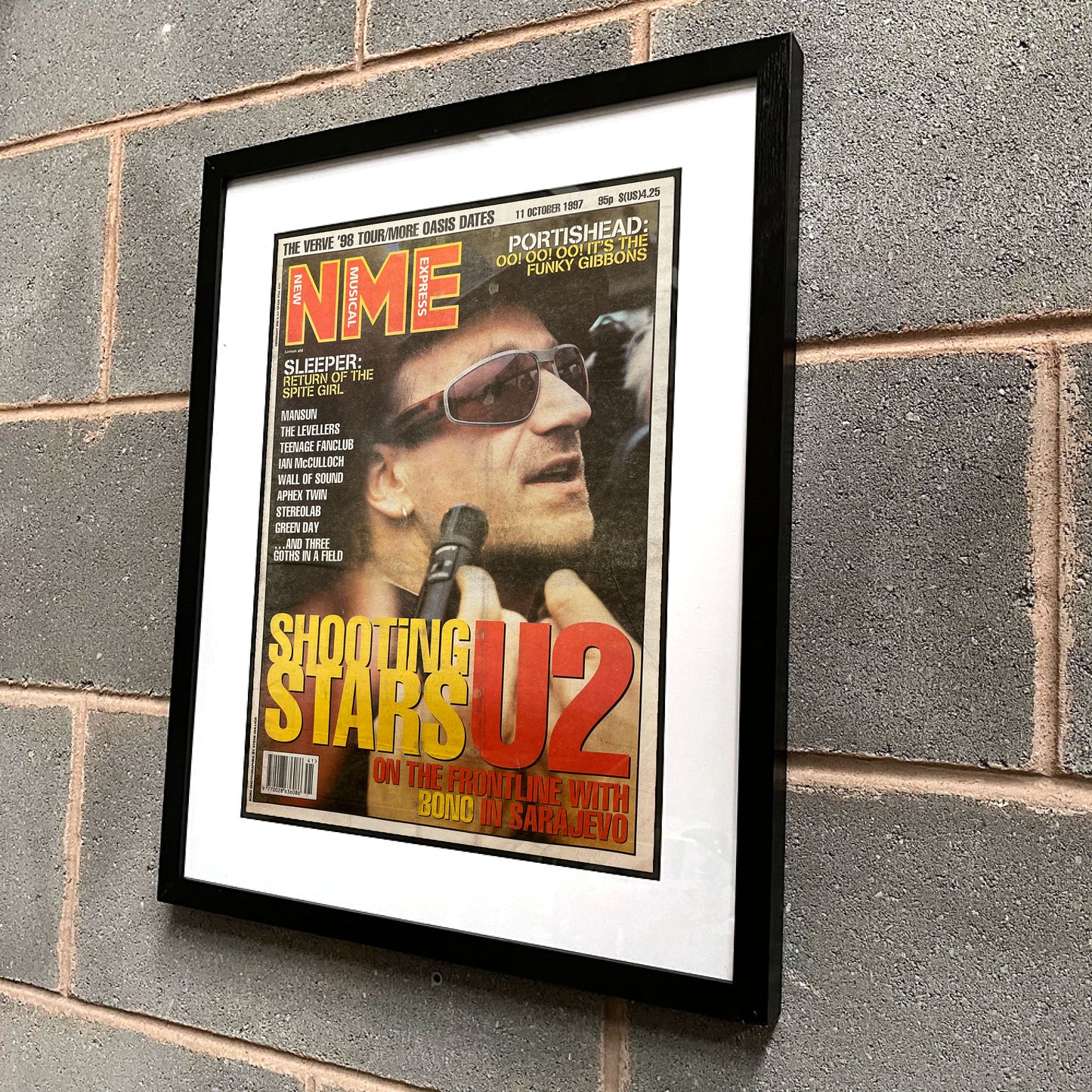 U2 - Bono Framed Luxury Original 1997 NME Magazine 53cm x 43cm