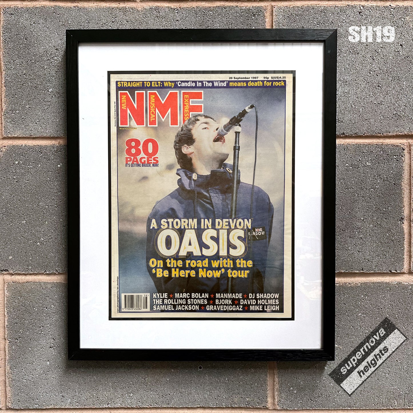 Oasis - Liam Gallagher Framed Luxury Original 1997 NME Magazine 53cm x 43cm