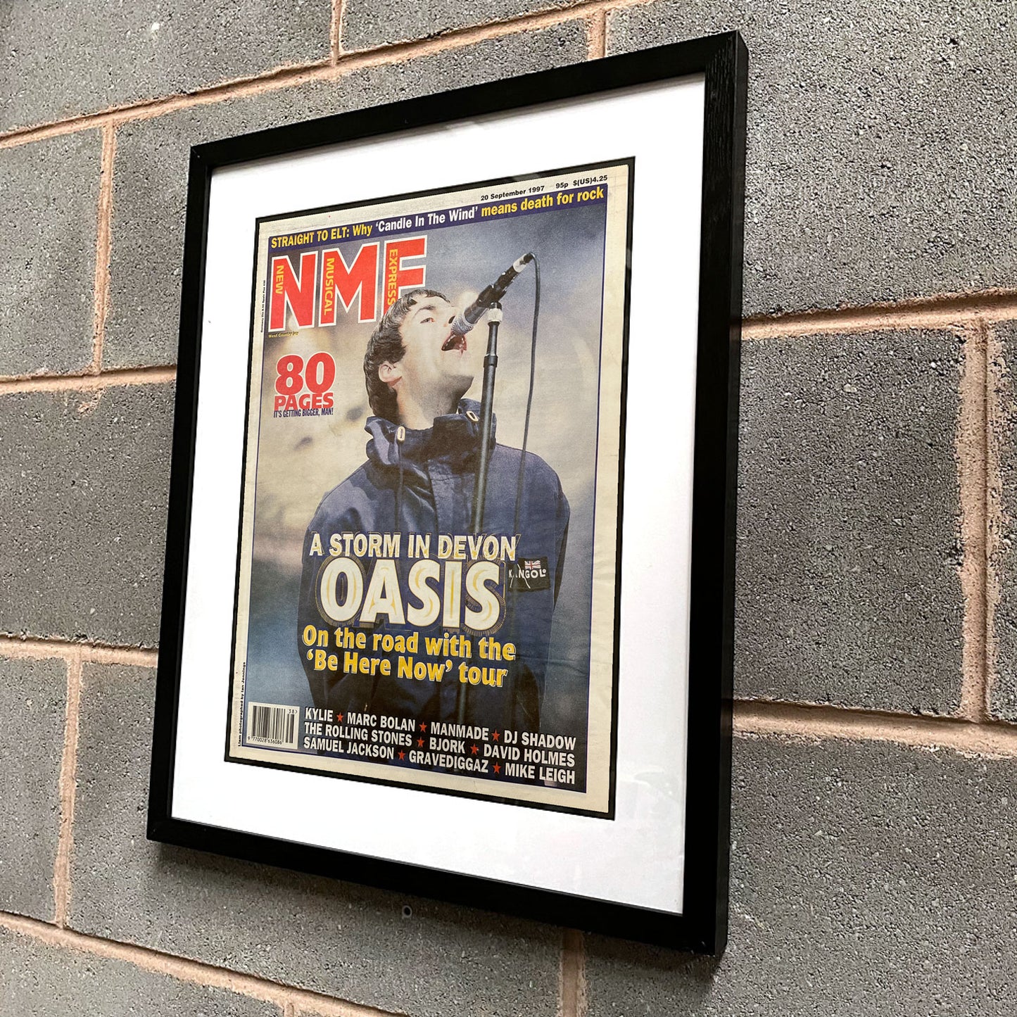 Oasis - Liam Gallagher Framed Luxury Original 1997 NME Magazine 53cm x 43cm