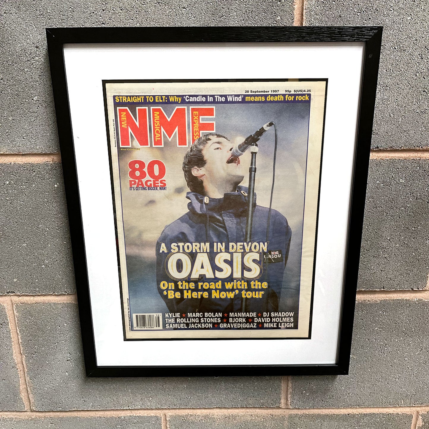 Oasis - Liam Gallagher Framed Luxury Original 1997 NME Magazine 53cm x 43cm