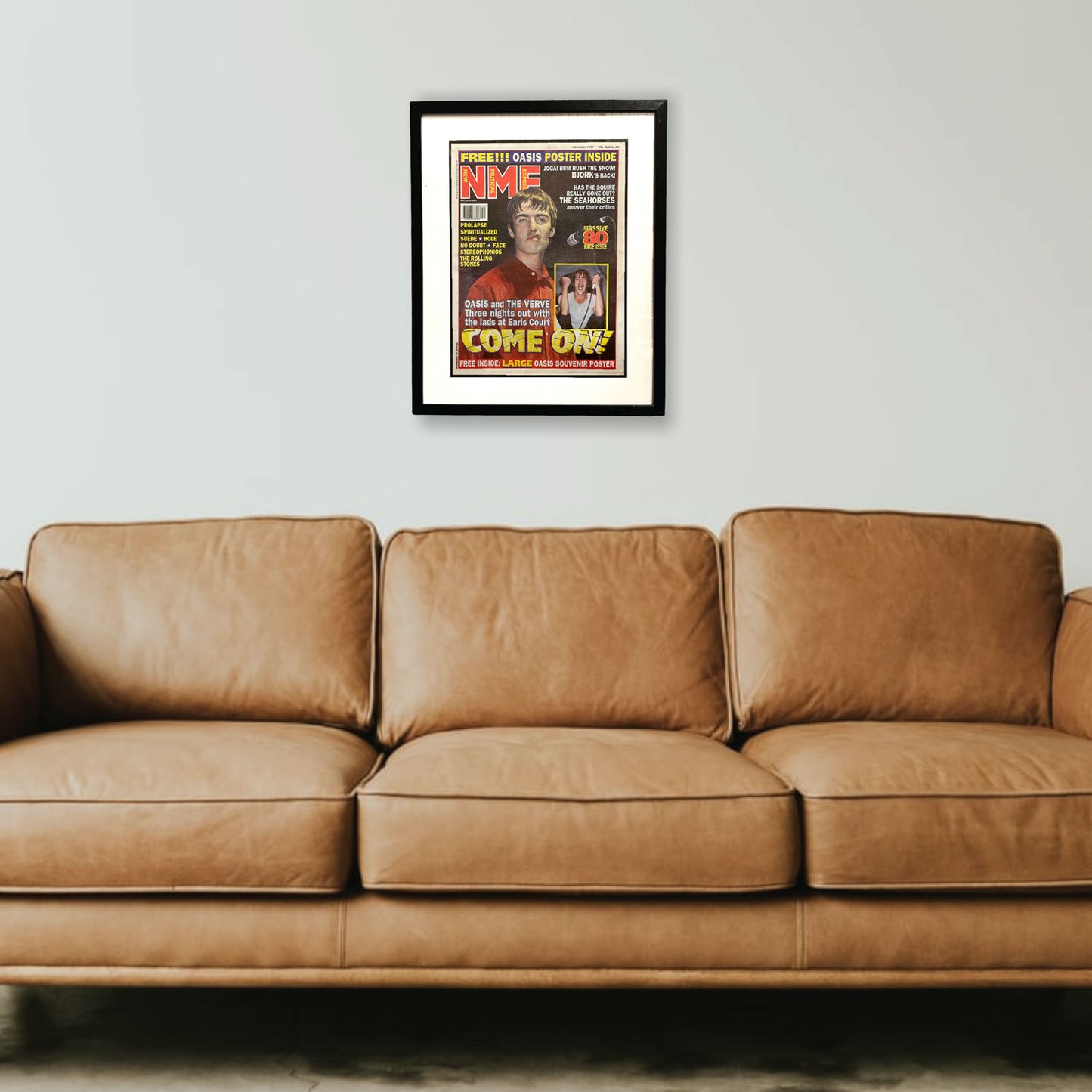 Oasis - Liam Gallagher Framed Luxury Original 1997 NME Magazine 53cm x 43cm
